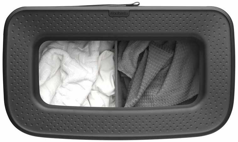 Brabantia Skalbinių dėžė BO, 2 x 45 l, matinės juodos spalvos