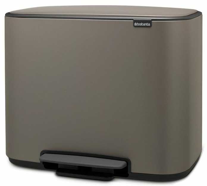 Šiukšlių dėžė su pedalu, Brabantia Bo 36L - platinos spalvos