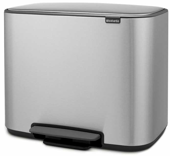 Šiukšlių dėžė su pedalu, Brabantia Bo 36L - plieno spalvos