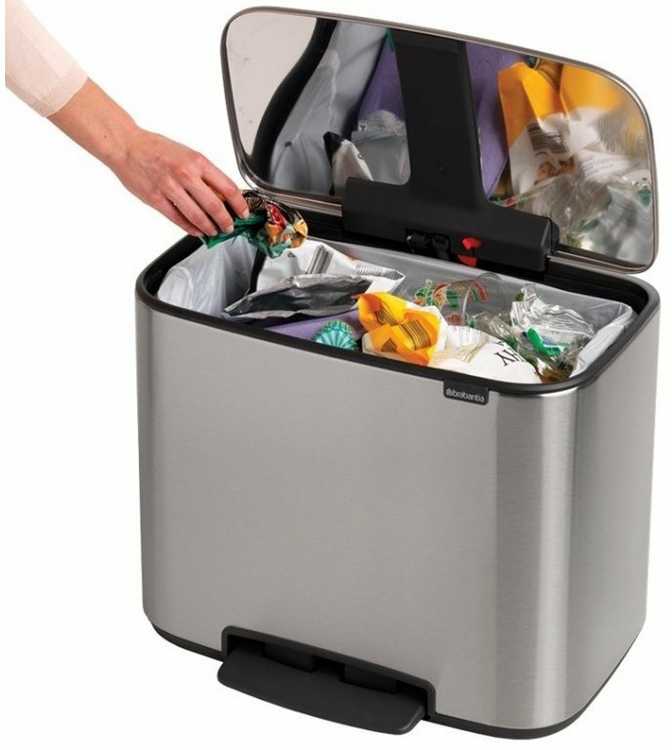 Šiukšlių dėžė su pedalu, Brabantia Bo 36L - plieno spalvos