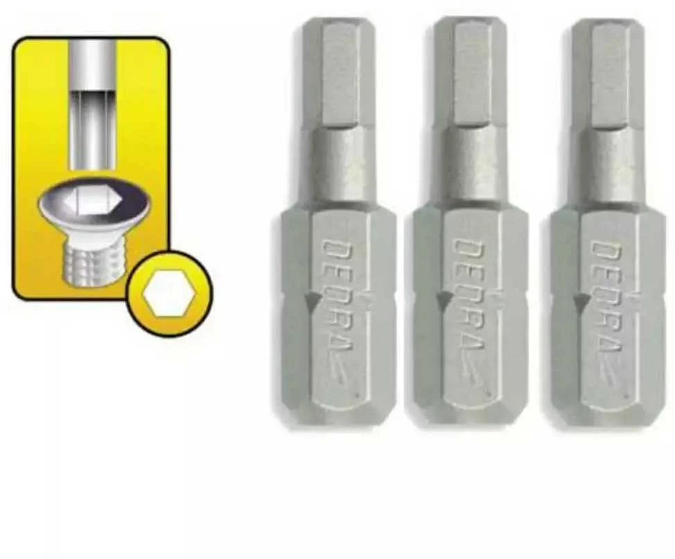 Dedra Atsuktuvo antgaliai Hex H6x25mm 3vnt blisteris