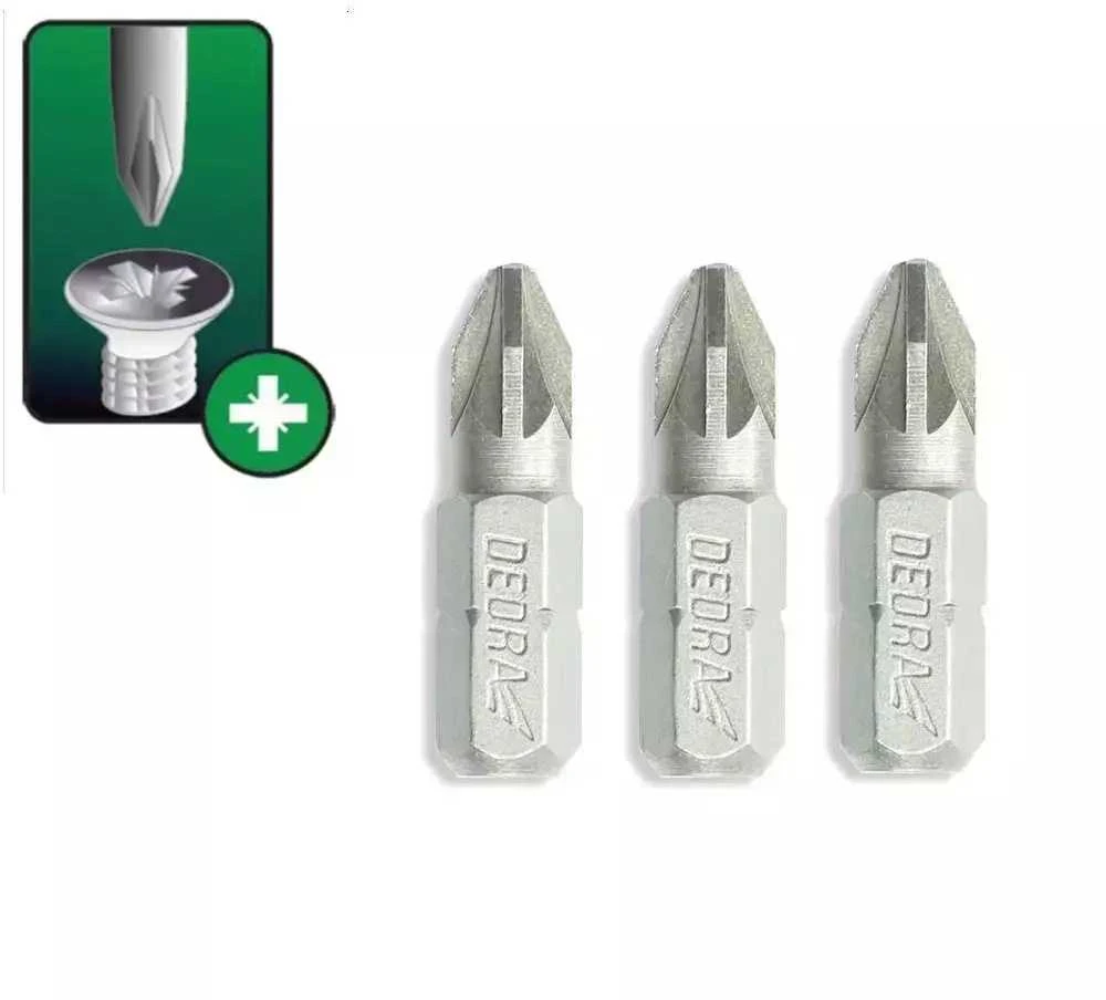 Dedra Atsuktuvo antgaliai Pozidriv PZ1x25mm 3vnt blisteris