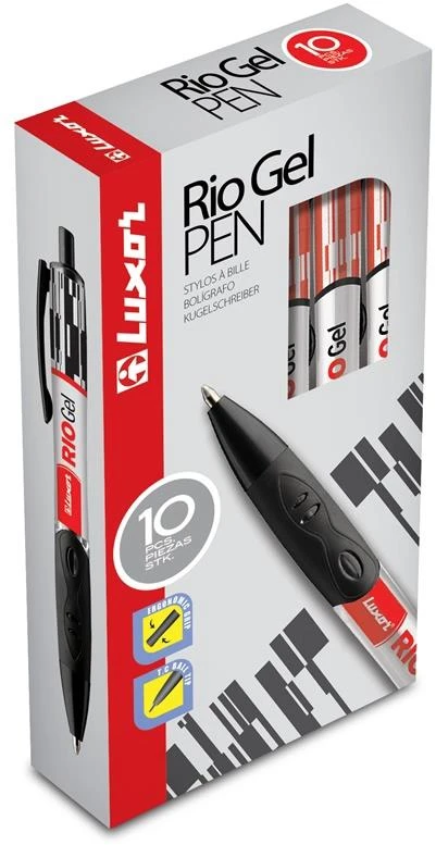 Tušinukas Luxor Gel Pen 7813/10. raudonas. 0,7 mm.