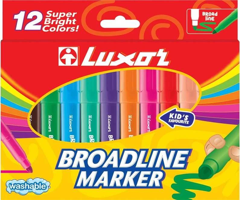 Flomasteriai LUXOR BROADLINE MARKER 6180, vienpusiai, 12 vnt
