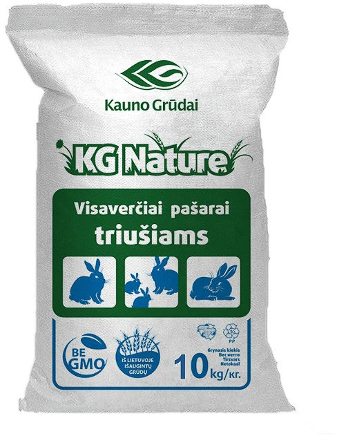 Kombinuoti pašarai triušiams KG Nature be GMO 10 kg