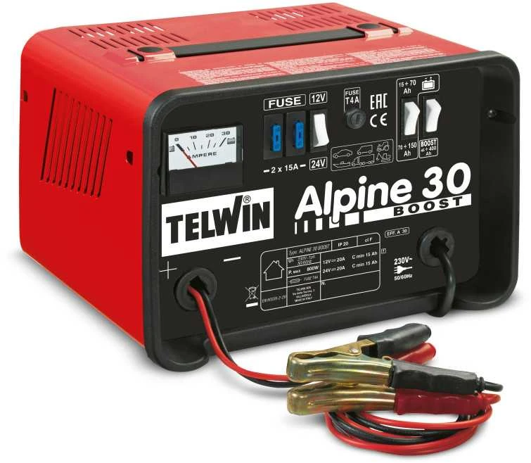 Telwin Alpine 30 Boost įkroviklis su laidais