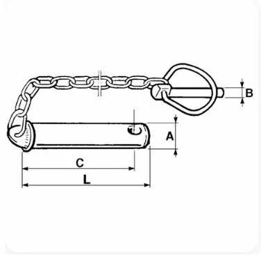 00179 Kaištis su grandine 25x120mm
