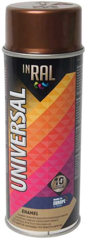 Universalūs aerozoliniai dažai INRAL UNIVERSAL perlo varis RAL8029 400 ml.