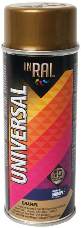 Aerozoliniai universalūs dažai INRAL UNIVERSAL auksas RAL1036 400 ml.
