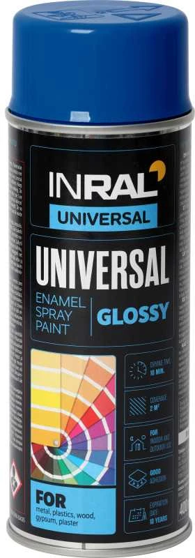Aerozoliniai universalūs dažai INRAL UNIVERSAL mėlyna RAL5010 400 ml.
