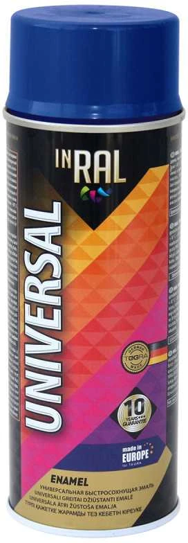 Aerozoliniai universalūs dažai INRAL UNIVERSAL tamsiai mėlyna RAL5002 400 ml.