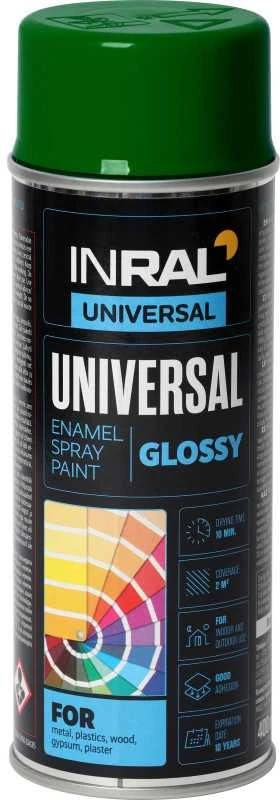 Aerozoliniai universalūs dažai INRAL UNIVERSAL samanos RAL6005 400 ml.