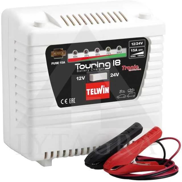 Automobilių akumuliatorių pakrovėjas Telwin TOURING 18; 12-24 V