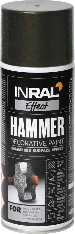 Aerozoliniai dažai INRAL DECOR HAMMER antracitas 400 ml.