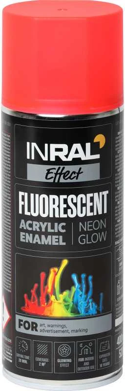 Aerozoliniai dažai INRAL FLUORESCEN raudona matiniai 400 ml.