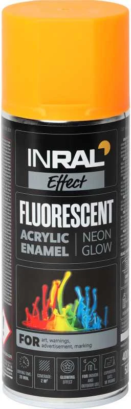 Aerozoliniai dekoratyviniai dažai INRAL FLUORESCENT oranžiniai 400 ml.