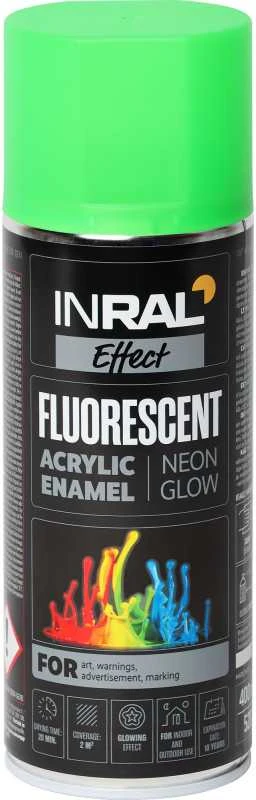 Aerozoliniai dekoratyviniai dažai INRAL FLUORESCENT žalia 400 ml.