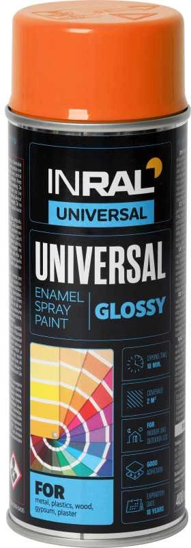Aerozoliniai universalūs dažai INRAL UNIVERSAL oranžiniai RAL2004 400 ml.