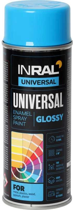 Aerozoliniai universalūs dažai INRAL UNIVERSAL šviesiai mėlyna RAL5012 400 ml.