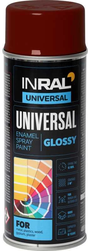Aerozoliniai universalūs dažai INRAL UNIVERSAL vyšnia RAL3004