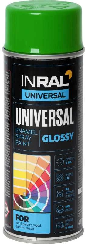 Aerozoliniai universalūs dažai INRAL UNIVERSAL žalia RAL6029 400 ml.