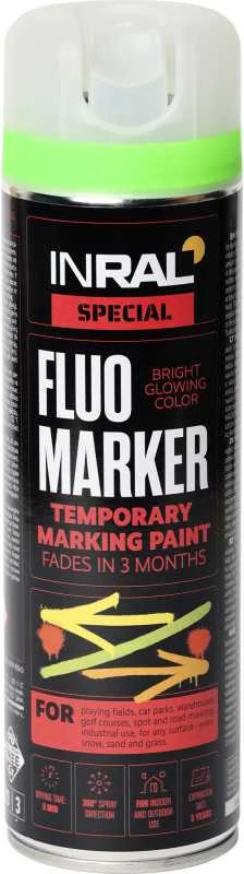 Aerozoliniai markiravimo dažai INRAL FLUOMARKER žalia 500 ml.