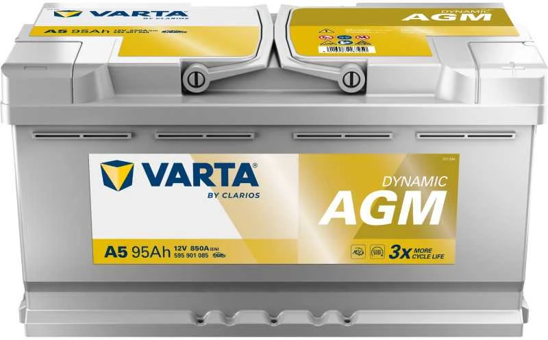 Varta AGM 95Ah akumuliatorius su geltona etikete