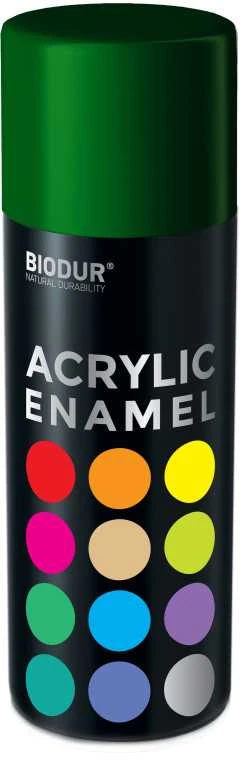 Akrilinė aerozolinė emalė BIODUR, tamsiai žalia RAL6005, 400 ml