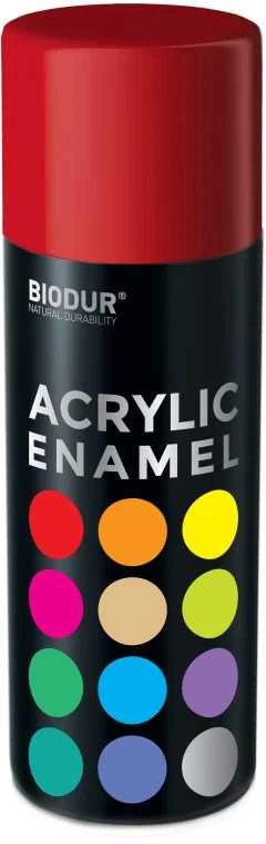 Akrilinė aerozolinė emalė BIODUR, ugnies raudonumo RAL3000, 400 ml