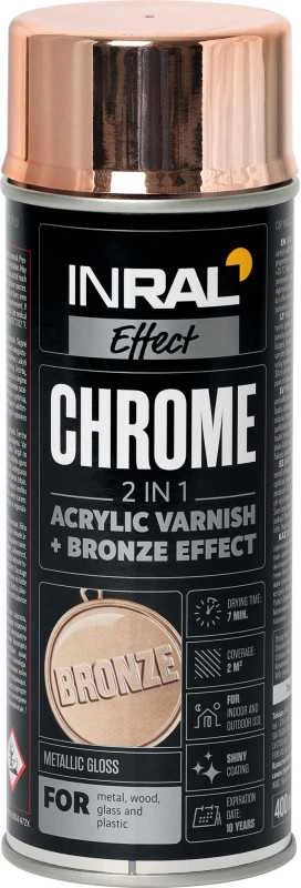Akriliniai purškiami dažai INRAL CHROME varis 400 ml.