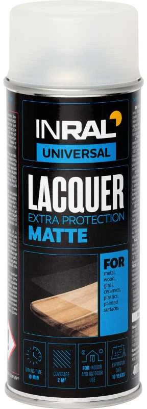 Akrilinis lakas INRAL LACQUER skaidri matinė 400 ml. 2670003