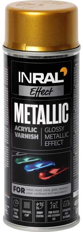 Akrilinis lakas INRAL METALLIC aukso metalo blizgūs 400 ml.