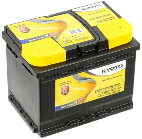 Akumuliatorius KYOTO 12 V, 55 Ah, 500 A, pliusas kairėje