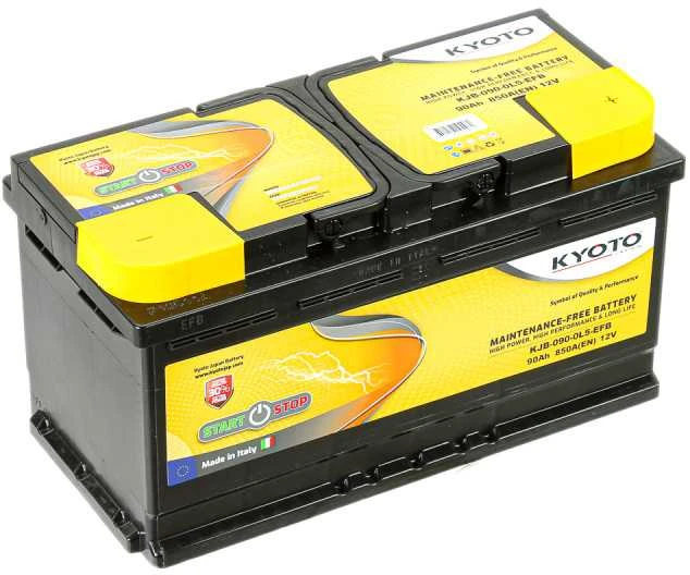 Akumuliatorius KYOTO EFB 12 V, 90 Ah, 850 A, pliusas dešinėje