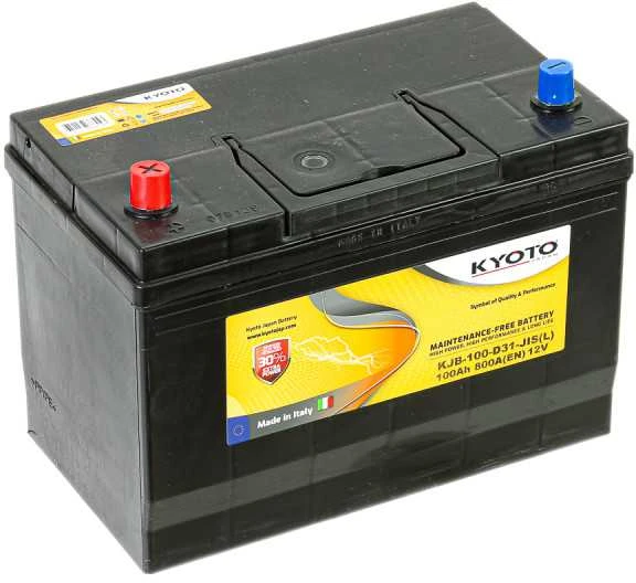 Akumuliatorius KYOTO JIN 12 V, 100 Ah, 800 A, pliusas kairėje