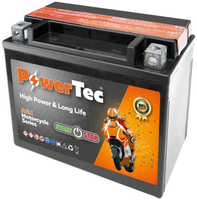 Akumuliatorius MOTO PowerTec 12 V, 10 Ah, 180 A