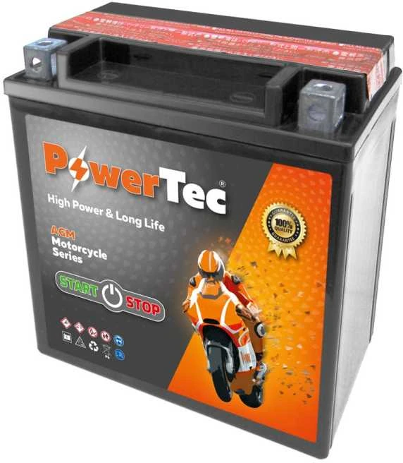 Akumuliatorius MOTO PowerTec 12 V, 14 Ah, 210 A