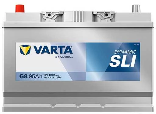 Varta G8 95Ah akumuliatorius, priekinis vaizdas