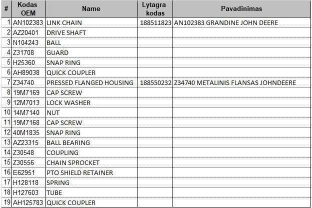 Grandinė JOHN DEERE AN102383 12A-1 267 mm