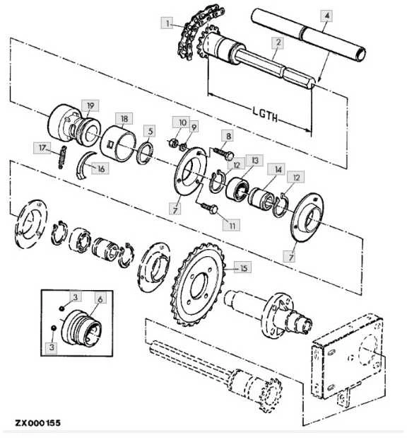 Grandinė JOHN DEERE AN102383 12A-1 267 mm