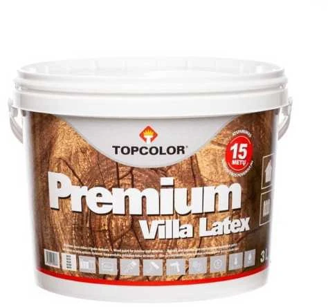 Meedinių fasadų dažai TOPCOLOR VILLA LATEX geltona 3 L