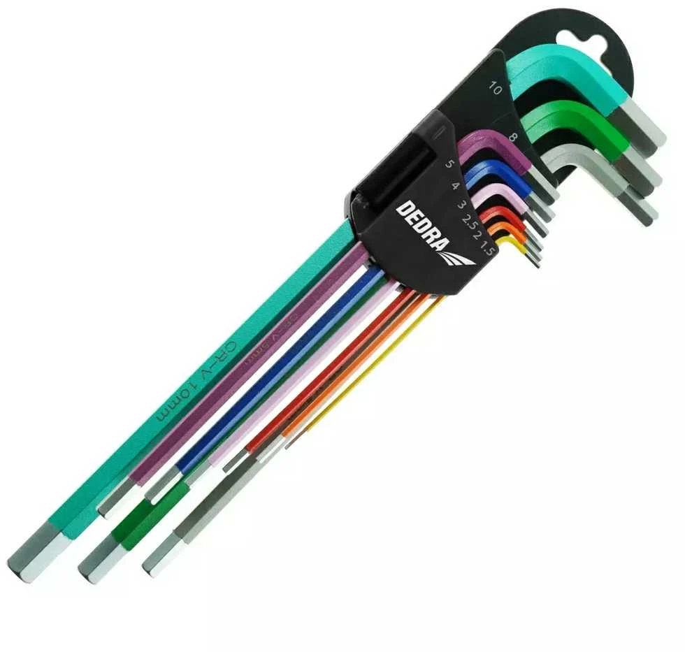 Dedra eiakampiai raktai ilgi spalva 1510mm rinkinys 9vntS2