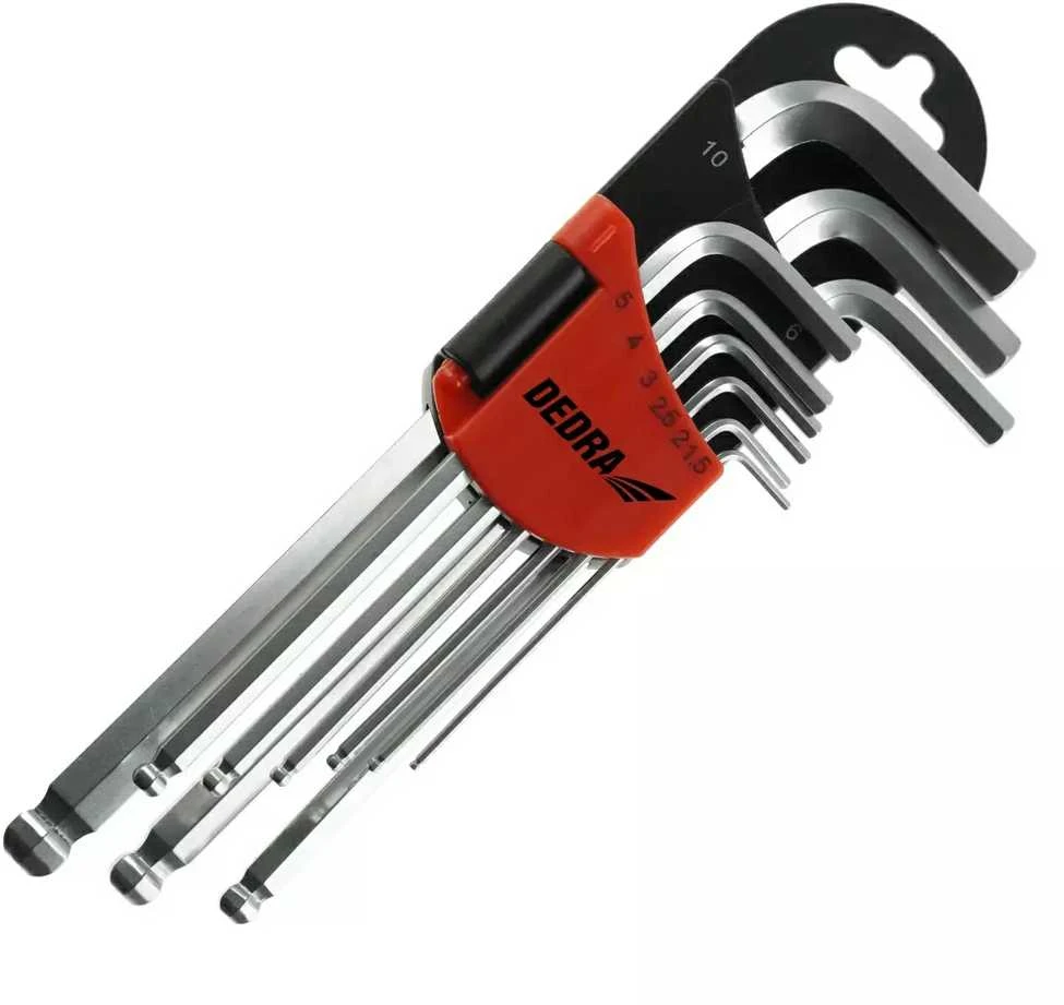 Dedra eiakampiai raktai rutulys ilgi 1510mm rinkinys 9vnt CRV