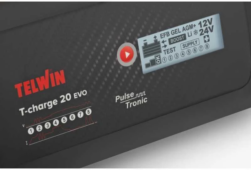 Išmanusis akumuliatorių įkroviklis Telwin T-Charge 20 Evo