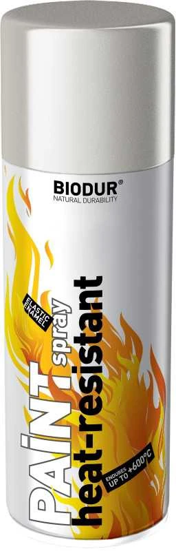 Karščiui atspari emalė BIODUR sidabro RAL9006 400 ml.