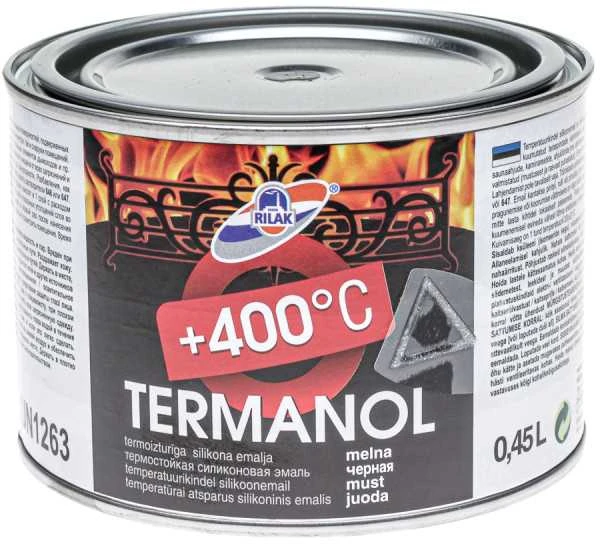 Karščiui atsparūs dažai RILAK TERMANOL (iki 600 C) aliuminio 450 ml.