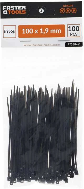 Sąvaržos laidams 100x1.9 mm 100vnt. / FASTER TOOLS FT380-49