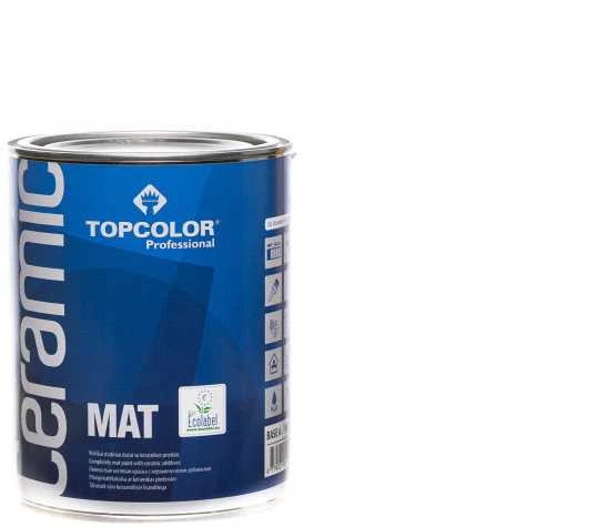 Sienų dažai su keramikos priedais TOPCOLOR CERAMIC MAT balta visiškai matiniai 1 L.