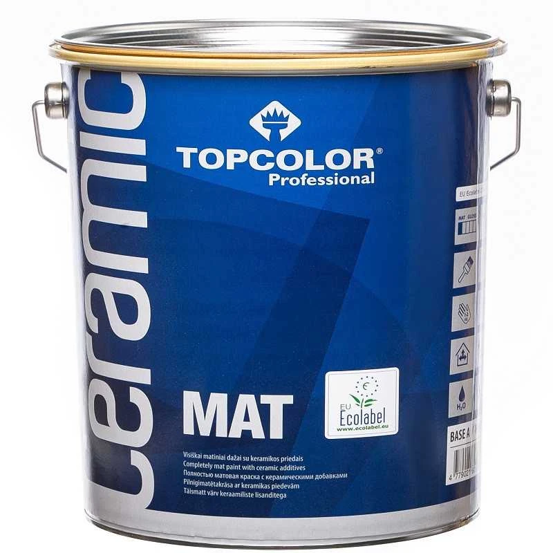 Sienų dažai su keramikos priedais TOPCOLOR CERAMIC MAT balta visiškai matiniai 5 L