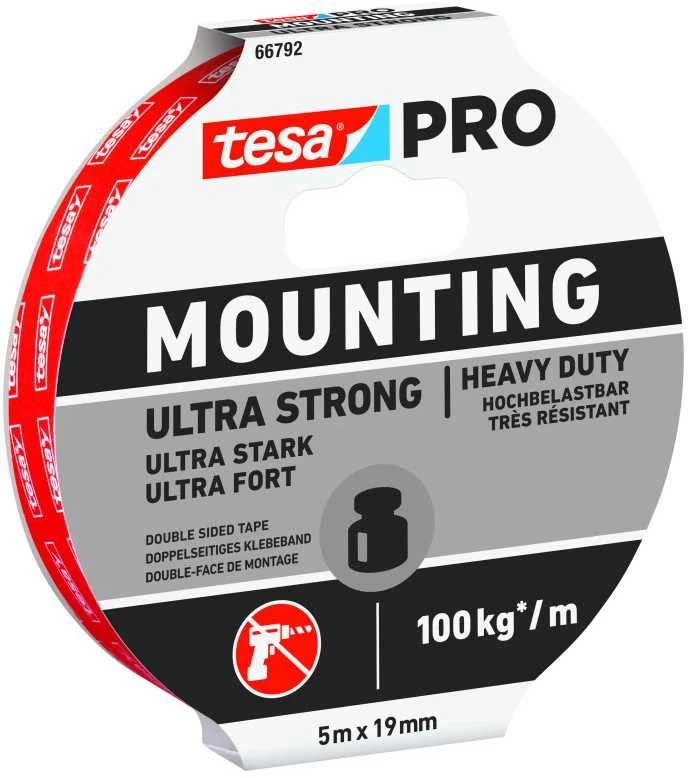 Lipni dvipusė juosta lauko/vidaus darbams TESA ULTRA STRONG 5 m x 19mm 55792-00003-01
